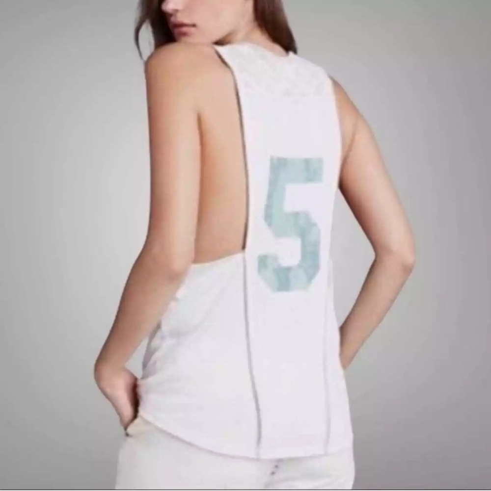 We the Free Jersey Bleacher Graphic with Lace Details- size S